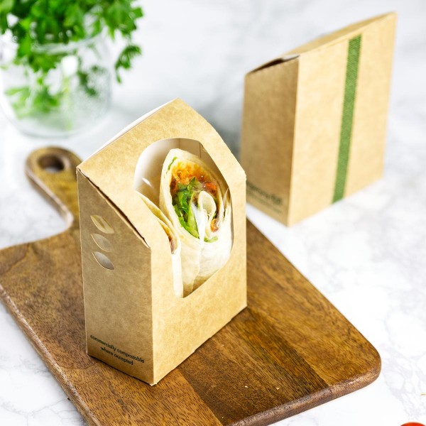 #VWWTT Vegware™ Compostable Kraft Wrap Window Take Away Food Boxes